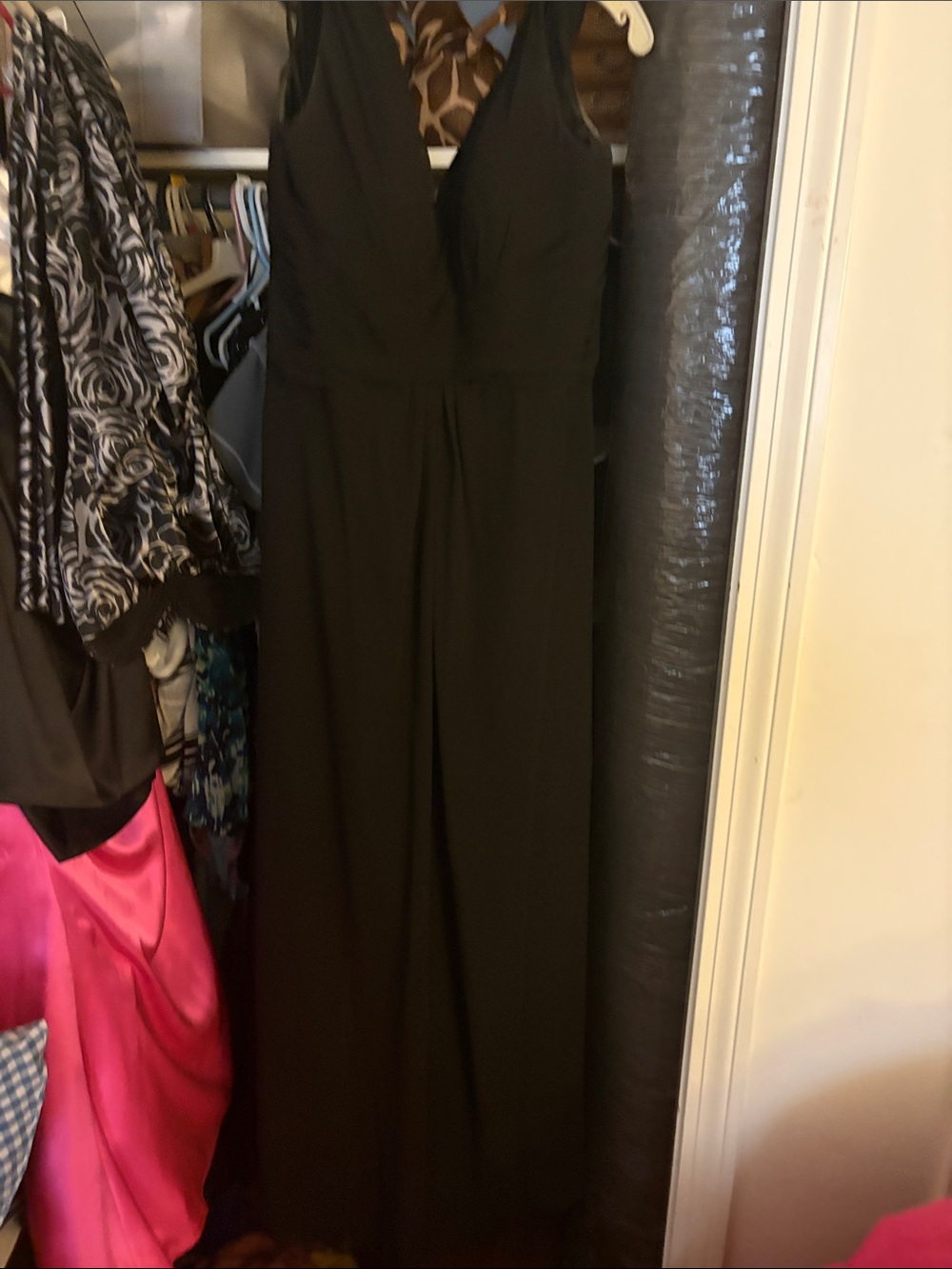 Black Sleeveless V-Neck Jumpsuit